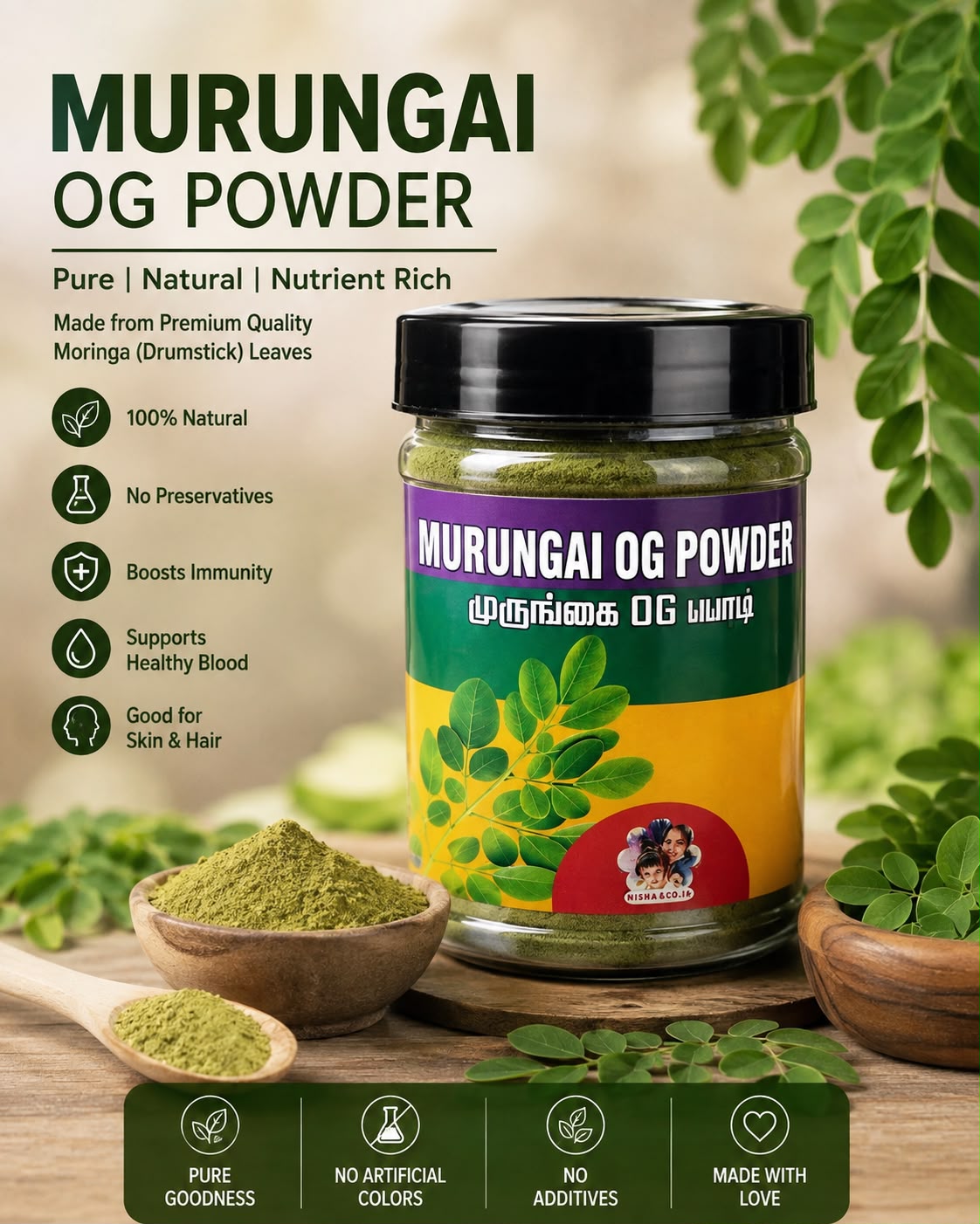 Murungai OG Pure Powder | Moringa Leaf Powder