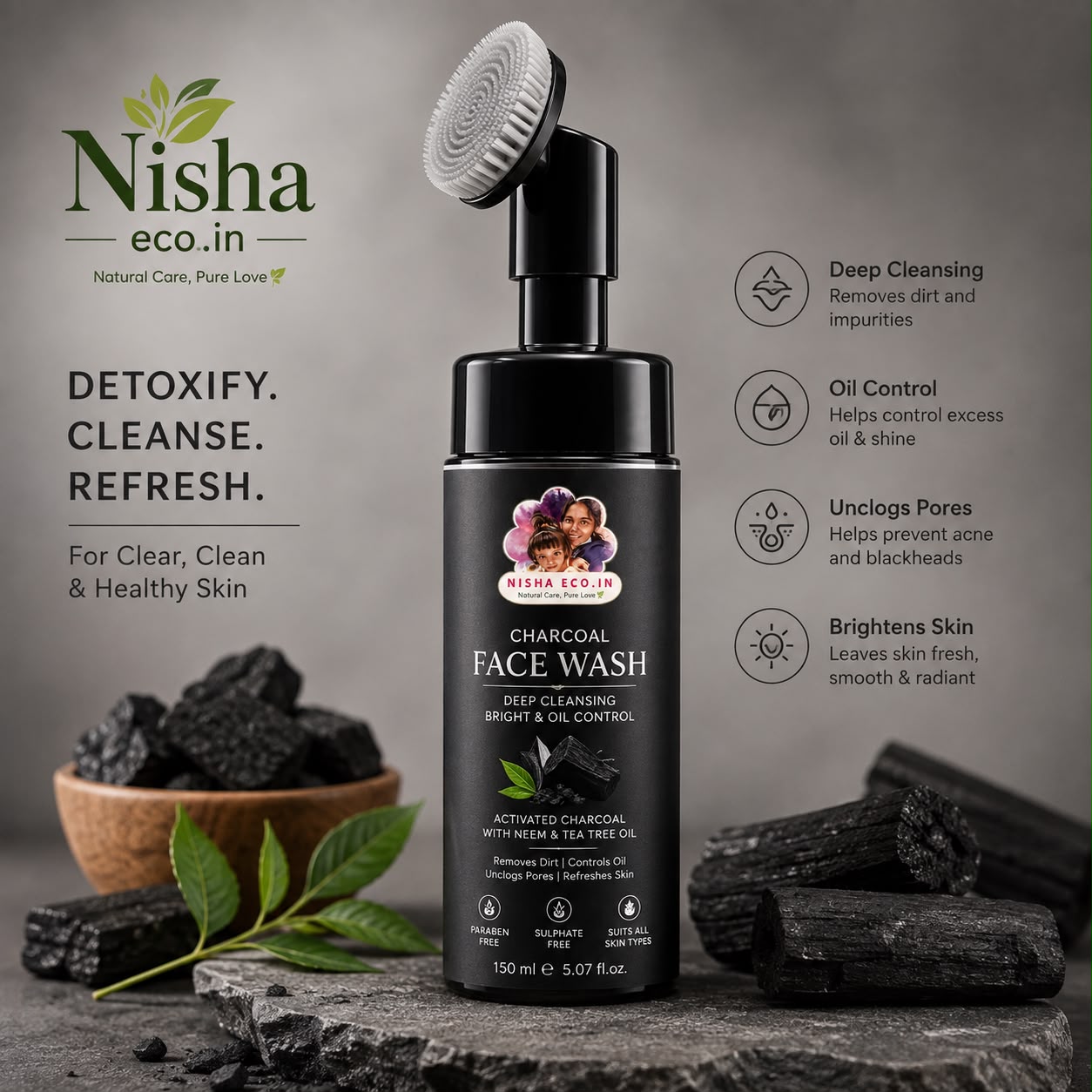 Charcoal face wash