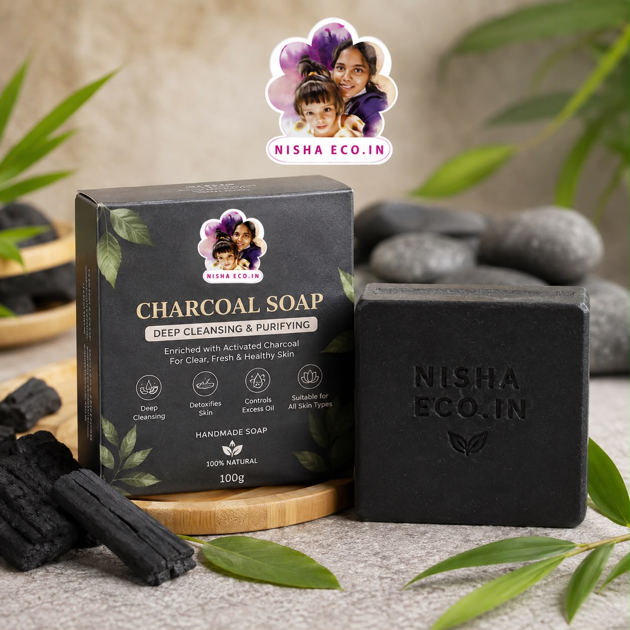 Charcoal Soap – Deep Cleansing &Purifying ( 100g)