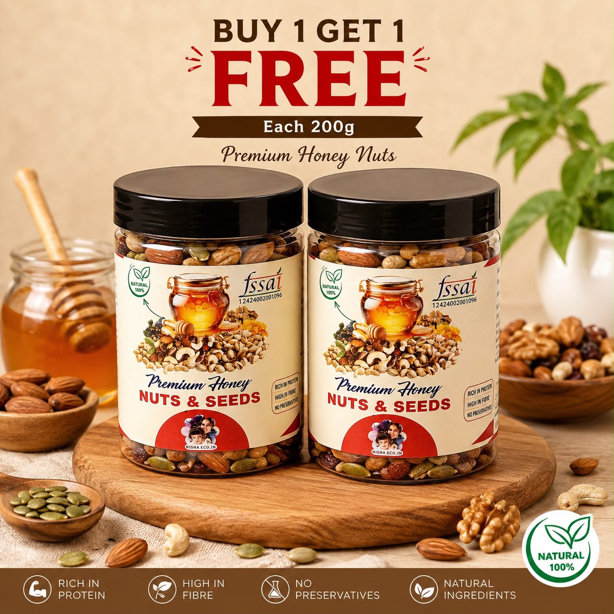 Honey Nuts & Seeds ( buy 200g + 200g free)